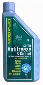 Антифриз готовый зеленый DRAGON Green Antifreeze&Coolant -50*C - DAF_GREEN_01 Объем 1л.