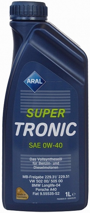 Объем 1л. ARAL SuperTronic 0W-40 - 14F800 - Автомобильные жидкости. Розница и оптом, масла и антифризы - KarPar Артикул: 14F800. PATRIOT.