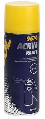 Быстросохнущая акриловая краска MANNOL Acryl Paint black - 2265 Объем 0,454л.