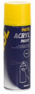 Быстросохнущая акриловая краска MANNOL Acryl Paint silver - 2267 Объем 0,454л.