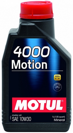 Объем 1л. MOTUL 4000 Motion 10W-30 - 102813 - Автомобильные жидкости. Розница и оптом, масла и антифризы - KarPar Артикул: 102813. PATRIOT.