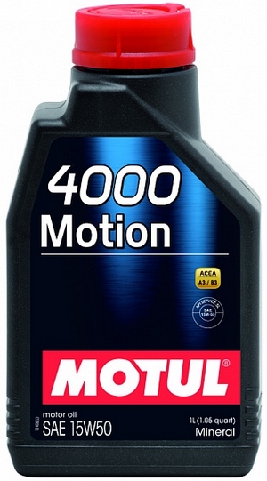 Объем 1л. MOTUL 4000 Motion 15W-50 - 102814 - Автомобильные жидкости. Розница и оптом, масла и антифризы - KarPar Артикул: 102814. PATRIOT.