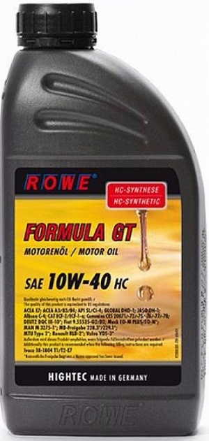 Объем 1л. ROWE Hightec Formula GT HC 10W-40 - 20003-172-03 - Автомобильные жидкости. Розница и оптом, масла и антифризы - KarPar Артикул: 20003-172-03. PATRIOT.