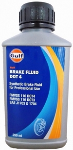 Тормозная жидкость GULF Brake Fluid DOT 4 - 120770701825 Объем 0,25л.