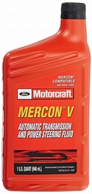 Объем 0,946л. Трансмиссионное масло FORD Motorcraft Mercon V Automatic Transmission and Power Steering Fluid - XT-5-QMC