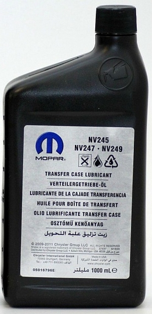Объем 0,946л. Трансмиссионное масло MOPAR Transfer Case Lubricant NV 245 / NV 247 / NV 249 - 05016796EA - Автомобильные жидкости. Розница и оптом, масла и антифризы - KarPar Артикул: 05016796EA. PATRIOT.