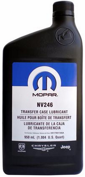 Объем 0,946л. Трансмиссионное масло MOPAR Transfer Case Lubricant NV 246 - 05179014AA - Автомобильные жидкости. Розница и оптом, масла и антифризы - KarPar Артикул: 05179014AA. PATRIOT.