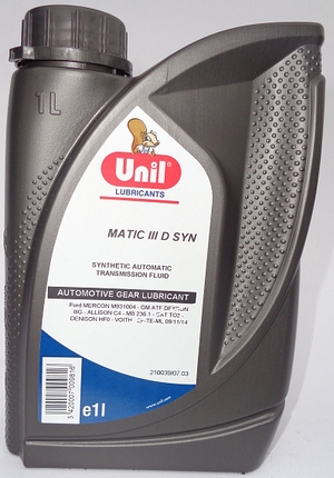 Объем 1л. Трансмиссионное масло UNIL Matic III D Syn - 9144 - Автомобильные жидкости. Розница и оптом, масла и антифризы - KarPar Артикул: 9144. PATRIOT.