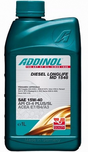 Объем 1л. ADDINOL Diesel Longlife MD 1548 15W-40 - 4014766071736 - Автомобильные жидкости. Розница и оптом, масла и антифризы - KarPar Артикул: 4014766071736. PATRIOT.