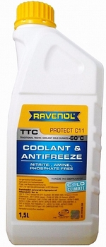 Антифриз готовый желтый RAVENOL TTC Cold Climate -60C - 1410140-150-01-999 Объем 1,5л.
