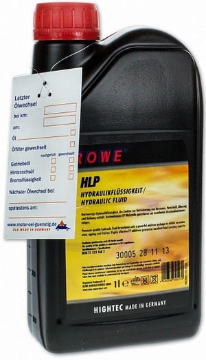 Объем 1л. Гидравлическое масло ROWE Hightec HLP 46 - 30006-125-03 - Автомобильные жидкости. Розница и оптом, масла и антифризы - KarPar Артикул: 30006-125-03. PATRIOT.