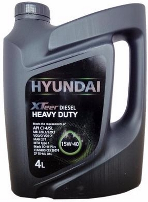 Объем 4л. HYUNDAI XTeer Heavy Duty 15W-40 - 1041007 - Автомобильные жидкости. Розница и оптом, масла и антифризы - KarPar Артикул: 1041007. PATRIOT.