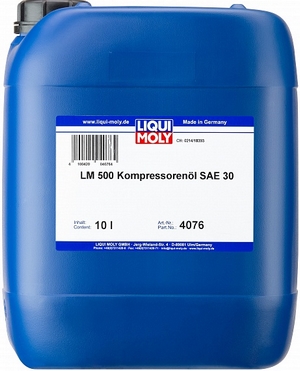 Объем 10л. Компрессорное масло LIQUI MOLY LM 500 Kompressorenoil 30 - 4076 - Автомобильные жидкости. Розница и оптом, масла и антифризы - KarPar Артикул: 4076. PATRIOT.