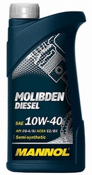 Объем 1л. MANNOL Molibden Diesel 10W-40 - 1125