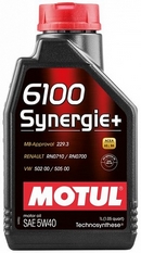 Объем 1л. MOTUL 6100 Synergie+ 5W-40 - 103728