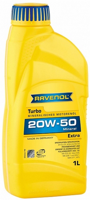 Объем 1л. RAVENOL Turbo Extra 20W-50 - 1113125-001-01-100 - Автомобильные жидкости. Розница и оптом, масла и антифризы - KarPar Артикул: 1113125-001-01-100. PATRIOT.