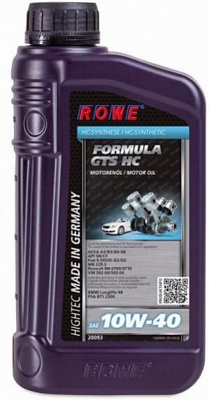 Объем 1л. ROWE Hightec Formula GTS HC 10W-40 - 20093-0010-03 - Автомобильные жидкости. Розница и оптом, масла и антифризы - KarPar Артикул: 20093-0010-03. PATRIOT.