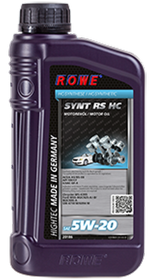 Объем 1л. ROWE Hightec Synt RS HC 5W-20 - 20186-0010-03 - Автомобильные жидкости, масла и антифризы - KarPar Артикул: 20186-0010-03. PATRIOT.