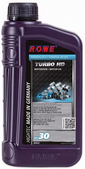 Объем 1л. ROWE Hightec Turbo HD 30 - 20022-171-03 - Автомобильные жидкости. Розница и оптом, масла и антифризы - KarPar Артикул: 20022-171-03. PATRIOT.