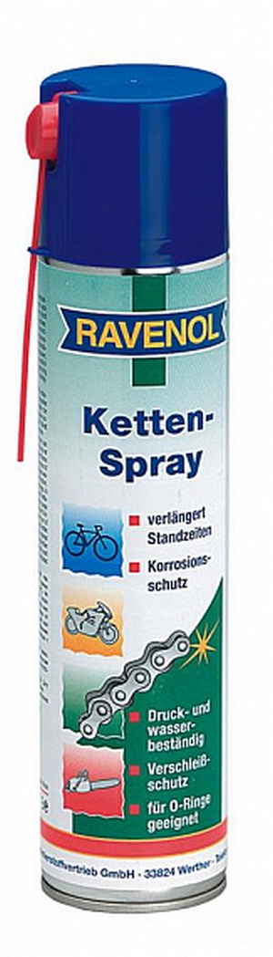 Объем 0,4л. Смазка для цепей RAVENOL Ketten-Spray - 1360032-400-05-000 - Автомобильные жидкости. Розница и оптом, масла и антифризы - KarPar Артикул: 1360032-400-05-000. PATRIOT.