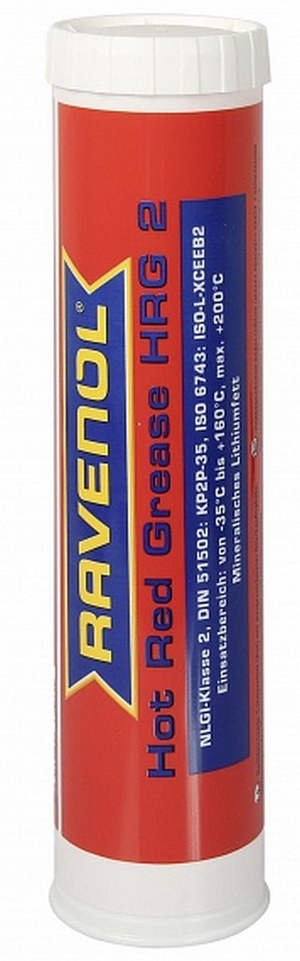 Объем 0,4кг Смазка RAVENOL Hot Red Grease HRG 2 - 1340121-400-04-999 - Автомобильные жидкости. Розница и оптом, масла и антифризы - KarPar Артикул: 1340121-400-04-999. PATRIOT.