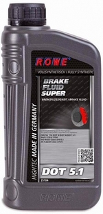 Тормозная жидкость ROWE Hightec Brake Fluid Super DOT 5.1 - 25104-0010-03 Объем 1л.