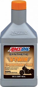 Объем 0,946л. Трансмиссионное масло AMSOIL V-Twin Synthetic Transmission Fluid - MVTQT