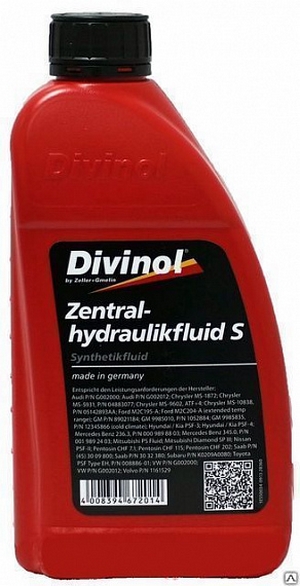 Объем 1л. Трансмиссионное масло DIVINOL Zentralhydraulikfluid S - 28360-C090 - Автомобильные жидкости. Розница и оптом, масла и антифризы - KarPar Артикул: 28360-C090. PATRIOT.