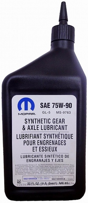 Объем 0,946л. Трансмиссионное масло MOPAR Synthetic Gear & Axle Lubricant 75W-90 - 68218655AA - Автомобильные жидкости. Розница и оптом, масла и антифризы - KarPar Артикул: 68218655AA. PATRIOT.