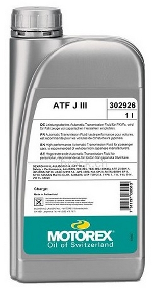 Объем 1л. Трансмиссионное масло MOTOREX ATF J III - 303762 - Автомобильные жидкости. Розница и оптом, масла и антифризы - KarPar Артикул: 303762. PATRIOT.