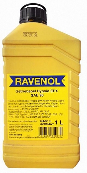 Объем 1л. Трансмиссионное масло RAVENOL Getriebeoel EPX 90 GL-5 - 1223202-001-01-000 - Автомобильные жидкости. Розница и оптом, масла и антифризы - KarPar Артикул: 1223202-001-01-000. PATRIOT.