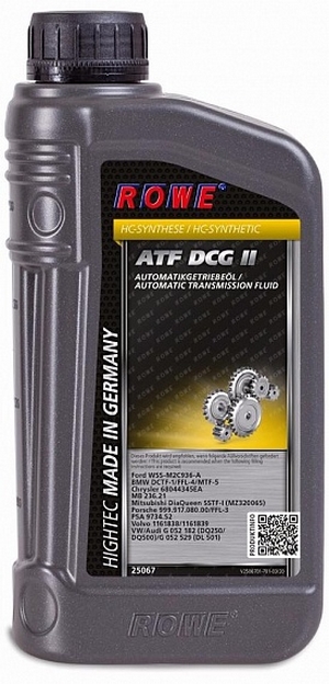 Объем 1л. Трансмиссионное масло ROWE Hightec ATF DCG II - 25067-0010-03 - Автомобильные жидкости, масла и антифризы - KarPar Артикул: 25067-0010-03. PATRIOT.