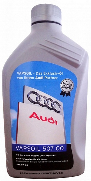 Объем 1л. VAPSOIL 507 00 Audi 0W-30 - 600030822 - Автомобильные жидкости. Розница и оптом, масла и антифризы - KarPar Артикул: 600030822. PATRIOT.