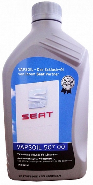 Объем 1л. VAPSOIL 507 00 Seat 0W-30 - G0W3050700M2SE - Автомобильные жидкости. Розница и оптом, масла и антифризы - KarPar Артикул: G0W3050700M2SE. PATRIOT.