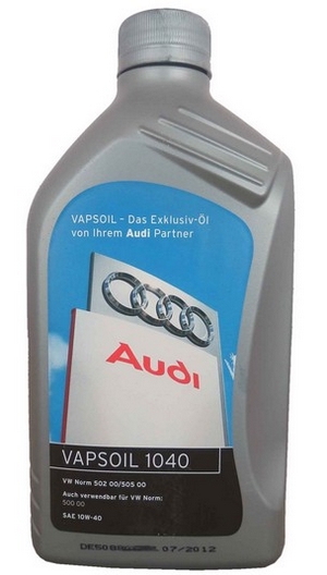 Объем 1л. VAPSOIL Audi 10W-40 - 600011051 - Автомобильные жидкости. Розница и оптом, масла и антифризы - KarPar Артикул: 600011051. PATRIOT.