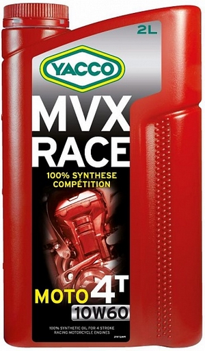 Объем 2л. YACCO MVX Race 4T 10W-60 - 332124 - Автомобильные жидкости. Розница и оптом, масла и антифризы - KarPar Артикул: 332124. PATRIOT.