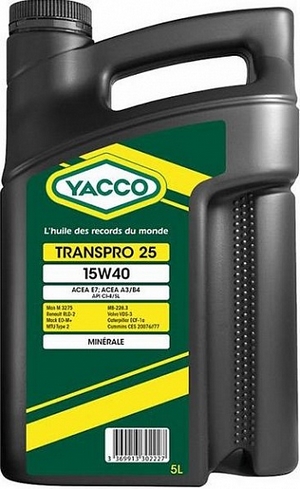 Объем 5л. YACCO Transpro 25 15W-40 - 330222 - Автомобильные жидкости. Розница и оптом, масла и антифризы - KarPar Артикул: 330222. PATRIOT.