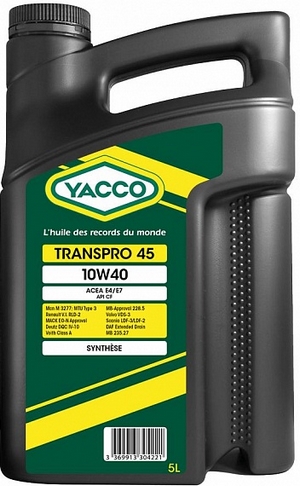 Объем 5л. YACCO Transpro 45 10W-40 - 330422 - Автомобильные жидкости. Розница и оптом, масла и антифризы - KarPar Артикул: 330422. PATRIOT.
