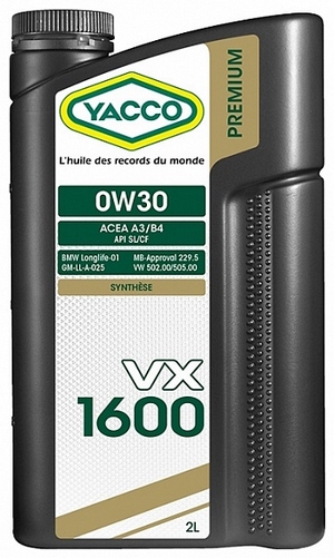Объем 2л. YACCO VX 1600 0W-30 - 305024 - Автомобильные жидкости. Розница и оптом, масла и антифризы - KarPar Артикул: 305024. PATRIOT.